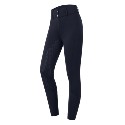 Pantalon d'équitation ELT taille haute Essential silicone Bleu profond