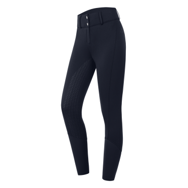 Pantalon d'équitation ELT taille haute Essential silicone Bleu profond