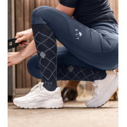 Chaussettes d'équitation ELT Argyle Bleu profond / bleu pierre