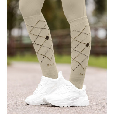 Chaussettes d'équitation ELT Argyle Gris beige