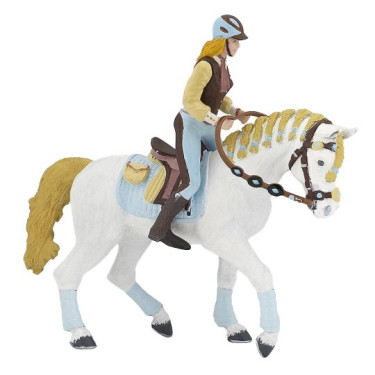 Figurine Cavalière adulte Fashion bleue Papo Figurine Cavalière adulte Fashion bleue Papo