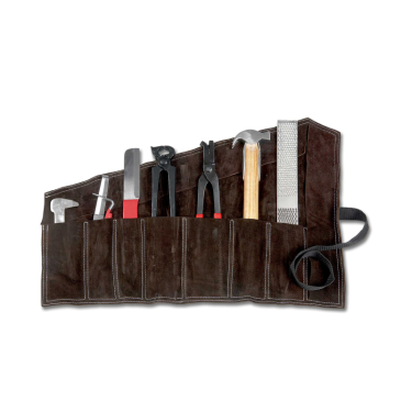 Outils de maréchalerie équine avec étui en cuir