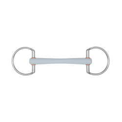 Mors de filet Beris à olives barre de confort fine et anneau de 6 cm Doux Gris