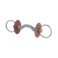 Mors de filet Beris canon passage de langue anneau 7,5 cm Doux Gris Mors de filet Beris canon passage de langue anneau 7,5 cm Doux Gris