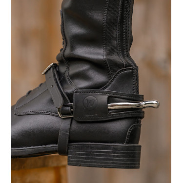 Protection d'éperons Waldhausen cuir la paire Noir