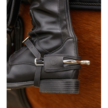 Protection d'éperons Waldhausen cuir la paire Noir