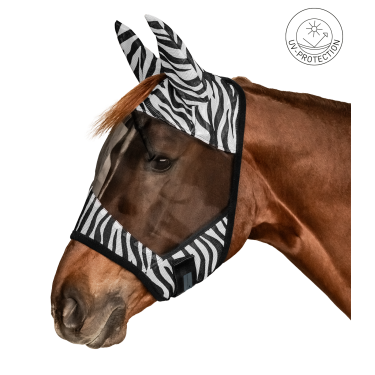 Masque anti-mouches Waldhausen Zebra Noir / blanc