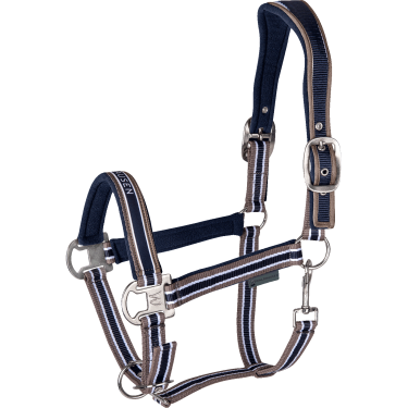 Licol Waldhausen Atheltic Bleu nocturne / taupe Blanc Licol Waldhausen Atheltic Bleu nocturne / taupe Blanc