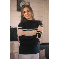 Pull Pénélope Noris Noir / camel Pull Pénélope Noris Noir / camel
