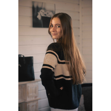 Pull Pénélope Noris Noir / camel Pull Pénélope Noris Noir / camel