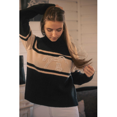 Pull Pénélope Noris Noir / camel Pull Pénélope Noris Noir / camel