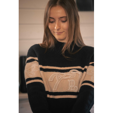 Pull Pénélope Noris Noir / camel Pull Pénélope Noris Noir / camel