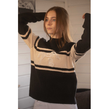 Pull Pénélope Noris Noir / camel Pull Pénélope Noris Noir / camel