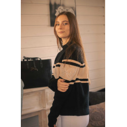 Pull Pénélope Noris Noir / camel Pull Pénélope Noris Noir / camel