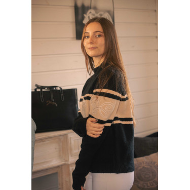 Pull Pénélope Noris Noir / camel Pull Pénélope Noris Noir / camel
