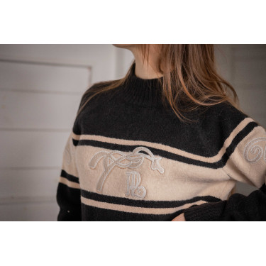 Pull Pénélope Noris Noir / camel Pull Pénélope Noris Noir / camel