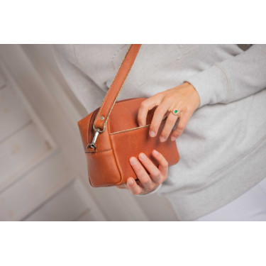 Sac à main d'équitation Pénélope Laly en cuir gold Sac à main d'équitation Pénélope Laly en cuir gold