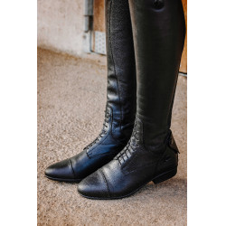 Bottes d'équitation en cuir à lacets Equithème