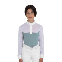Polo de concours fille manches longues avec tulle Equestro
