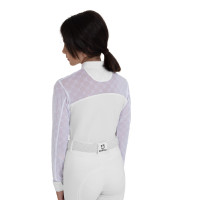 Polo de concours fille manches longues avec tulle Equestro