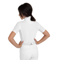 Polo de concours fille à manches courtes avec inserts en mesh Equestro