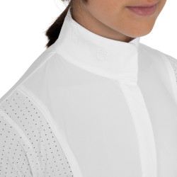 Polo de concours fille à manches courtes avec inserts en mesh Equestro