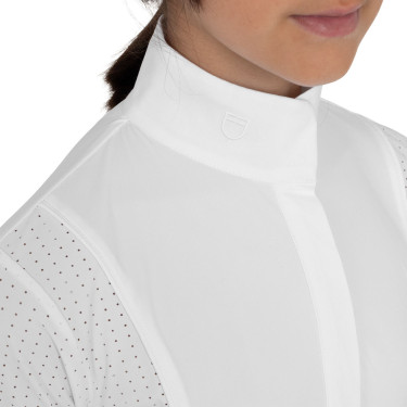 Polo de concours fille à manches courtes avec inserts en mesh Equestro