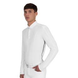 Polo de concours homme avec empiècements en mesh et en côtes Equestro Polo de concours homme avec empiècements en mesh et en côtes Equestro