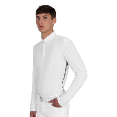 Polo de concours homme avec empiècements en mesh et en côtes Equestro Polo de concours homme avec empiècements en mesh et en côtes Equestro