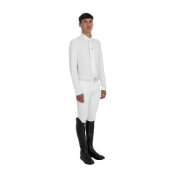 Polo de concours homme avec empiècements en mesh et en côtes Equestro Polo de concours homme avec empiècements en mesh et en côtes Equestro