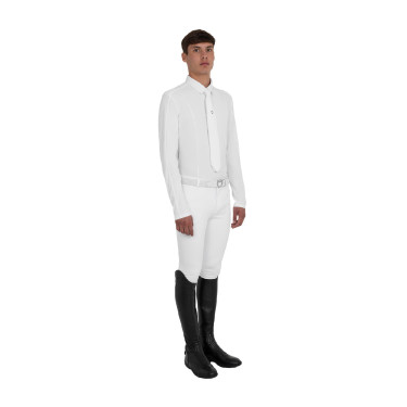 Polo de concours homme avec empiècements en mesh et en côtes Equestro Polo de concours homme avec empiècements en mesh et en côtes Equestro