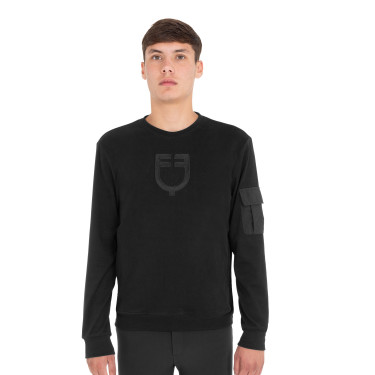 Sweatshirt homme col rond en polaire avec poche latérale Equestro