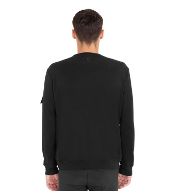 Sweatshirt homme col rond en polaire avec poche latérale Equestro