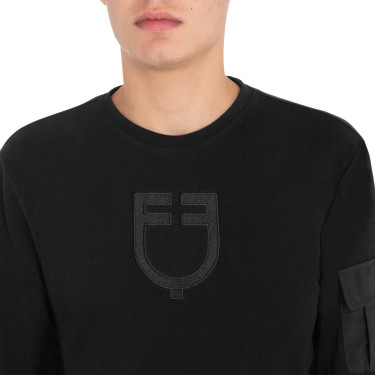 Sweatshirt homme col rond en polaire avec poche latérale Equestro