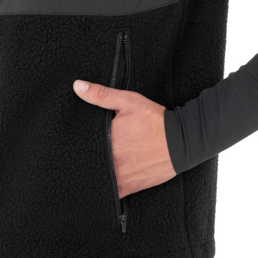 Veste sans manches homme en polaire teddy poche frontale Equestro Veste sans manches homme en polaire teddy poche frontale Equestro