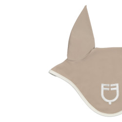 Bonnet anti-mouches en tissu technique avec finitions contrastées Equestro Cobblestone / blanc antique