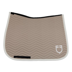 Tapis de dressage matelassé à vagues Equestro Cobblestone / blanc antique