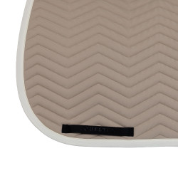 Tapis de dressage matelassé à vagues Equestro Cobblestone / blanc antique
