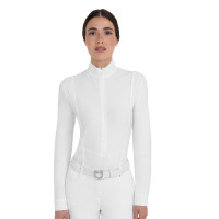 Polo de concours femme en tissu technique d’hiver Equestro