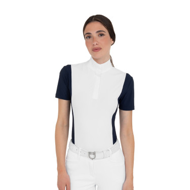 Polo de concours femme à manches courtes avec inserts en mesh Equestro Polo de concours femme à manches courtes avec inserts en mesh Equestro