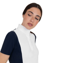 Polo de concours femme à manches courtes avec inserts en mesh Equestro Polo de concours femme à manches courtes avec inserts en mesh Equestro