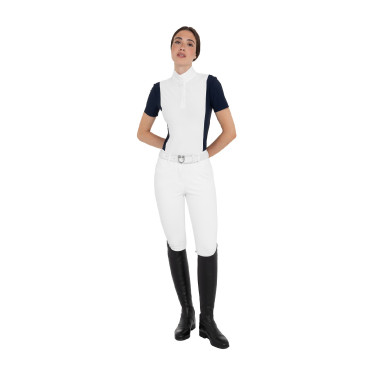 Polo de concours femme à manches courtes avec inserts en mesh Equestro Polo de concours femme à manches courtes avec inserts en mesh Equestro