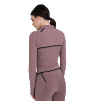 Polo d’entraînement femme manches longues imprimé monogramme Equestro