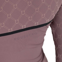 Polo d’entraînement femme manches longues imprimé monogramme Equestro