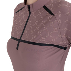 Polo d’entraînement femme manches longues imprimé monogramme Equestro