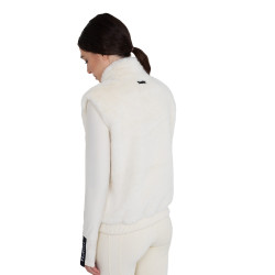 Veste sans manches femme en fausse fourrure Equestro Blanc antique Beige