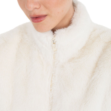 Veste sans manches femme en fausse fourrure Equestro Blanc antique Beige
