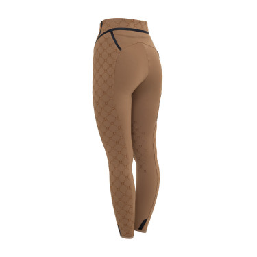Legging femme taille haute en tissu technique monogramme Equestro Legging femme taille haute en tissu technique monogramme Equestro