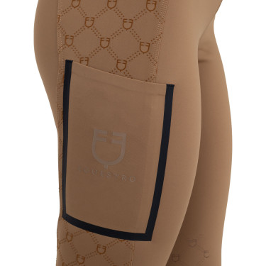 Legging femme taille haute en tissu technique monogramme Equestro Legging femme taille haute en tissu technique monogramme Equestro