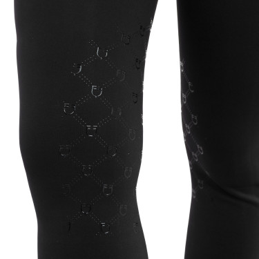 Legging femme taille haute en tissu technique monogramme Equestro
